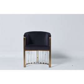 comprar La sala de estar de la tapicería de la moda acuesta el acrílico grueso limpio Blue Velvet con con base metálica Fabricación en línea