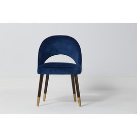 comprar Tela de Concreted Blue Velvet de la moda que cena sillas con madera sólida y pies metálicos Fabricación en línea