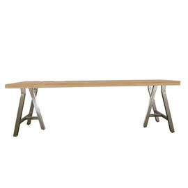 comprar Escritorio permanente libre con las piernas de aluminio cepilladas del caballete del metal, escritorio moderno de los muebles del hotel de lujo del aspecto Fabricación en línea