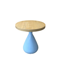 comprar Mesa de centro de madera baja azul de la sala de estar de la chapa del roble sólido redondo para el conjunto de dormitorio del hotel Fabricación en línea