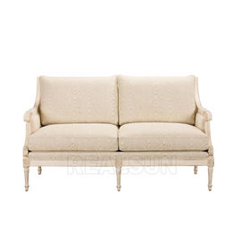 comprar Sistema de madera de la esquina francés antiguo de la tela de Loveseat Sofa Settee Home Furniture Couch Fabricación en línea
