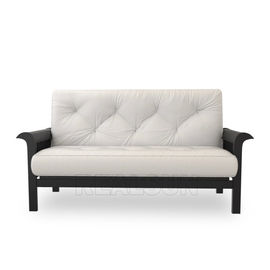comprar Tela de aluminio Sofa Upholstery With White Velvet dos Seater del marco metálico negro Fabricación en línea