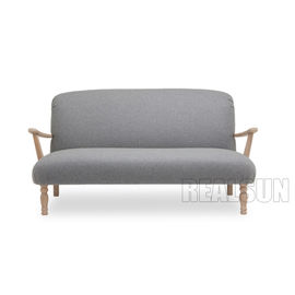 comprar Sala de estar antigua de lino elegante Sofa With Wooden Handle de Loveseat 2 Seater Fabricación en línea