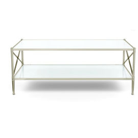 comprar Latón cepillado decorativo de la mesa de centro clásica de la sala de estar con el vidrio moderado Fabricación en línea