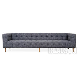 comprar Grey Linen Fabric Living Room de acolchonamiento doblado Sofa Walnut Legs And Delicately Fabricación en línea