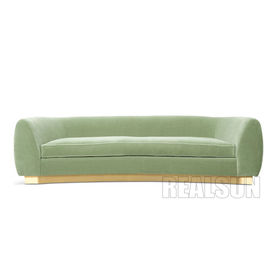 comprar Tela verde con base metálica del terciopelo de Sofa Home Furniture Golden Brass del moer lujoso Fabricación en línea