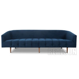 comprar Sofá copetudo del diseño del sofá de la sala de estar de los muebles del terciopelo moderno de madera casero de los azules marinos Fabricación en línea