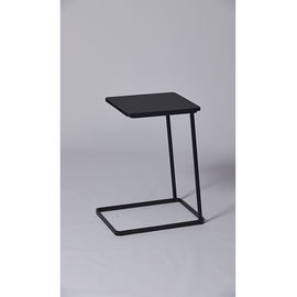 comprar La mesa de centro de madera sólida del marco metálico de la pintura negra con el polvo negro cubrió el acero inoxidable Fabricación en línea