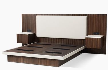 comprar Muebles del dormitorio del hotel de lujo de la chapa de madera de rey Size Dark Zebra con el cabecero tapizado Fabricación en línea