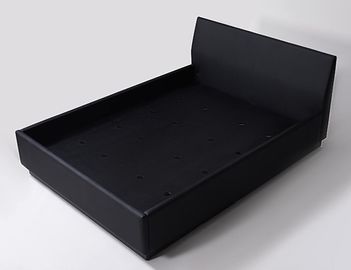 comprar El negro vinilo tapizó completamente a rey Size Hotel Bedroom para acostar con la base laminada negra Fabricación en línea