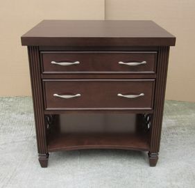 comprar Piernas de madera de madera sólida del soporte de la noche del dormitorio del hotel del cajón de la chapa 2 de la nuez Fabricación en línea