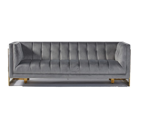 comprar La tela del terciopelo empenachó la sala de estar moderna Sofa With Hallow Metal Legs Fabricación en línea