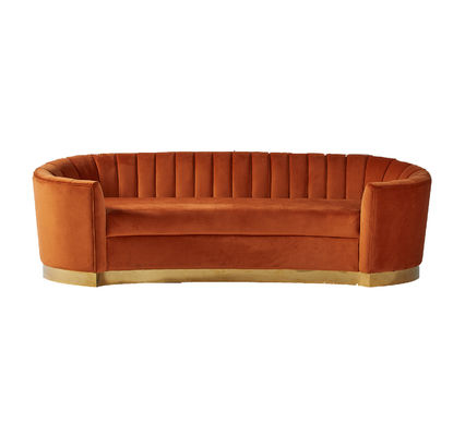 comprar Sofá curvado terciopelo anaranjado moderno europeo de la tela del estilo Fabricación en línea