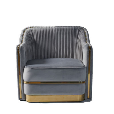 comprar Tela de lujo ligera solo Sofa With Stainless Steel Decorated del terciopelo del estilo Fabricación en línea