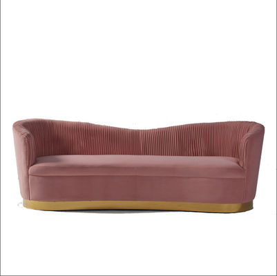 comprar Rosa ahumado Sofa With Metal Base del terciopelo copetudo de la sala de estar Fabricación en línea