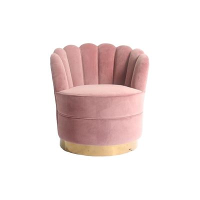 comprar La flor moderna forma la base de Sofa With Gold SS de la tela del terciopelo de W76cm Fabricación en línea