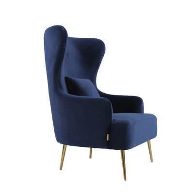 comprar Sola butaca tapizada de Blue Velvet con la pierna del metal Fabricación en línea