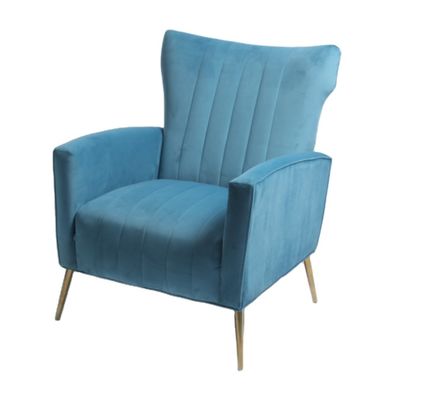 comprar Butaca moderna de Blue Velvet con las piernas de acero inoxidables Fabricación en línea
