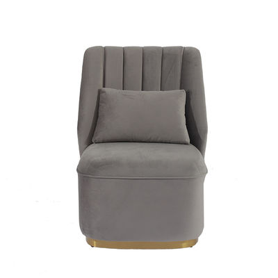 comprar tela Gray Armchair For Cafe del terciopelo del ocio de la altura de los 95cm Fabricación en línea