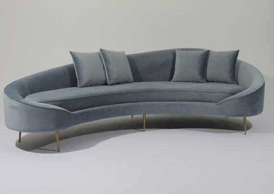 comprar Tela Sofa Stainless Steel Base Couch del terciopelo de W los 260cm para la sala de estar Fabricación en línea