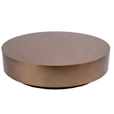 comprar Mesa de centro baja de acero negra de la ronda de DIA120x30cm pulida top del latón Fabricación en línea