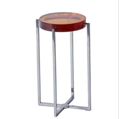 comprar Mesa de centro de cristal de acero inoxidable casera moderna los 30x60cm de Brown Fabricación en línea