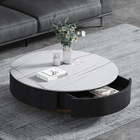 RCT-1248 Modern Multifunctional Marble Top Round Coffee Table With Storage Drawer