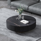 RCT-1248 Modern Multifunctional Marble Top Round Coffee Table With Storage Drawer