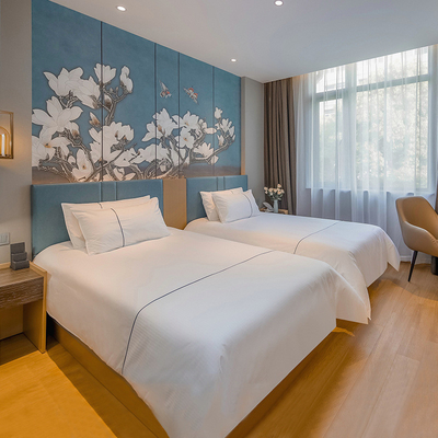comprar Muebles del dormitorio del hotel de lujo de la cama individual con final amarillo oscuro de madera sólido Fabricación en línea