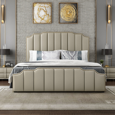 Un buen precio. Muebles helados 1.8x2.0 M Leather Bed del dormitorio del hotel de lujo en línea