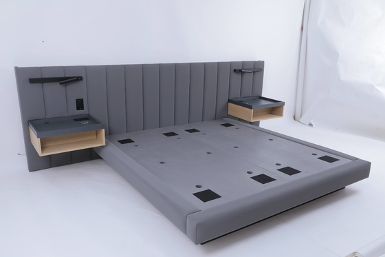 Un buen precio. Los muebles del dormitorio del hotel fijan a rey Bed con el soporte montado cabecero de la noche en línea