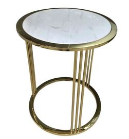 Un buen precio. Decoración de cristal de cobre amarillo/del oro de la sala de estar de la mesa de centro para el dormitorio del hotel en línea