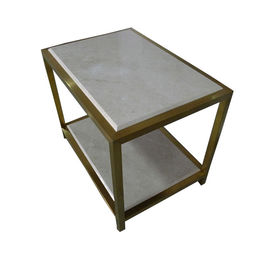 Un buen precio. Muebles blancos de la mesa de centro de los espacios vitales del top de la piedra, completamente mesitas de noche del roble de Assambled en línea