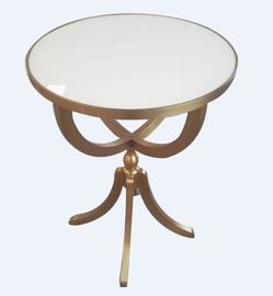 Un buen precio. Diámetro redondo superior 18*24 de la mesa lateral del pedestal de la mesa de centro del cuarzo blanco pequeño en línea