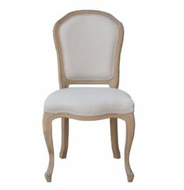 Un buen precio. Sillas ligeras antiguas del comedor de los muebles de madera de roble con la tela de lino en línea