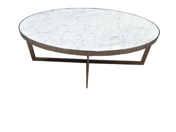 Un buen precio. Cuarzo blanco de los muebles de la piedra del top de la mesa de centro interior de la sala de estar con con base metálica en línea