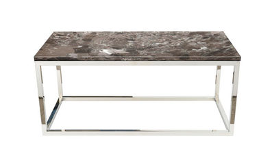 Un buen precio. El lado del dormitorio de la mesa de centro de la sala de estar del metal del top de la piedra presenta de acero inoxidable pulida en línea