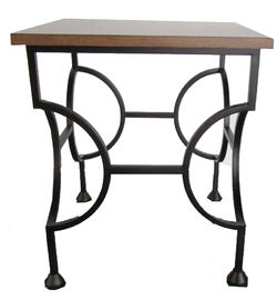 Un buen precio. Metal durable y top lateral de madera de la lamina de la tabla con el acabado del polvo negro en línea