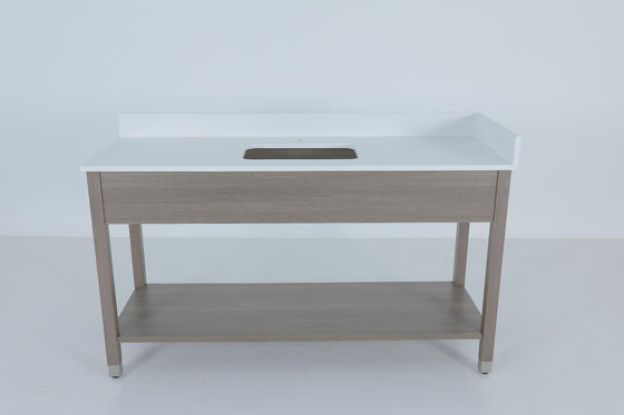 Un buen precio. Metal Ferrule Blanco de piedra superior y el respaldo Vanidad con estante de madera en línea