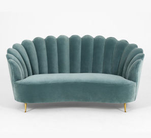 Un buen precio. Sofá largo de alquiler de la boda de la tela de Blue Velvet de la parte posterior de los muebles populares de madera del acontecimiento en línea