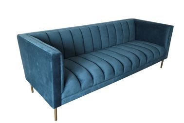 Un buen precio. Muebles azules 2018 de la tapicería de la tela del sofá del modelo nuevo para casarse el sofá de alquiler del metal en línea