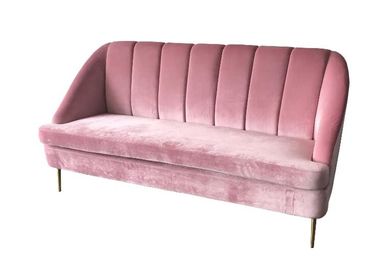 Un buen precio. Sofá rosado del terciopelo, muebles de la tapicería de la tela del sofá del terciopelo para casarse el sofá de alquiler en línea