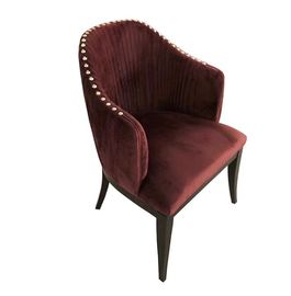 Un buen precio. Silla de cena de madera de la tela roja al por mayor del terciopelo con los neilheads de plata en línea