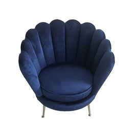 Un buen precio. Sofá azul del terciopelo de la tapicería con la pierna de acero inoxidable, silla del metal de la boda del acontecimiento en línea