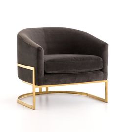 Un buen precio. butaca europea moderna del terciopelo del estilo de la venta caliente 2018 con con base metálica de oro en línea