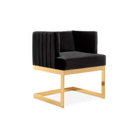 Un buen precio. El metal del oro forma L tela blanca del estilo moderno simple de las piernas que cena la silla del ocio con diseño modificado para requisitos particulares copetudo en línea