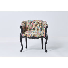 Un buen precio. Negro elegante con la silla antigua del acento de la butaca del capítulo del grano de la silla del estilo de la silla de la tela loca francesa de madera de los pájaros en línea