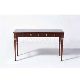Un buen precio. El escritorio de madera antiguo del MDF con la nuez chapea las piernas de madera sólidas con el cajón tres en línea