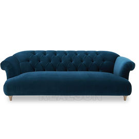 Un buen precio. Sofá lujoso tapizado Recliner de madera del banquete de la tela del lino de los muebles de la sala de estar en línea