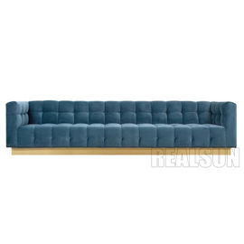 Un buen precio. La sala de estar baja de cobre amarillo cepillada Sofa Folded Biscuit Tufting With tiró de los botones en Bule Velve en línea